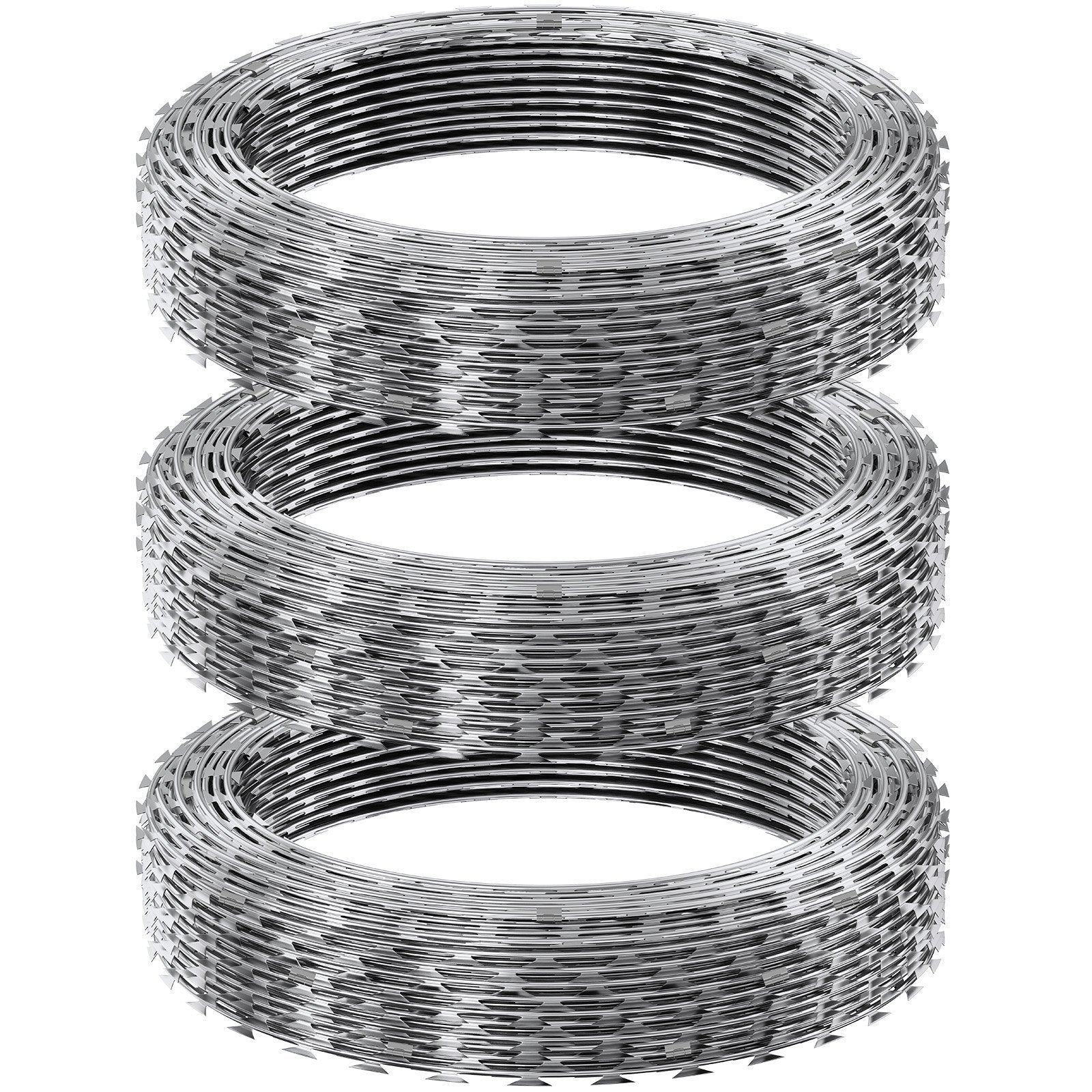 Automotive Repair & Speciality Tools: VEVOR Razor Wire Razor Barbed Wire 147ft 3Rolls Razor Wire Fencing Double Spiral