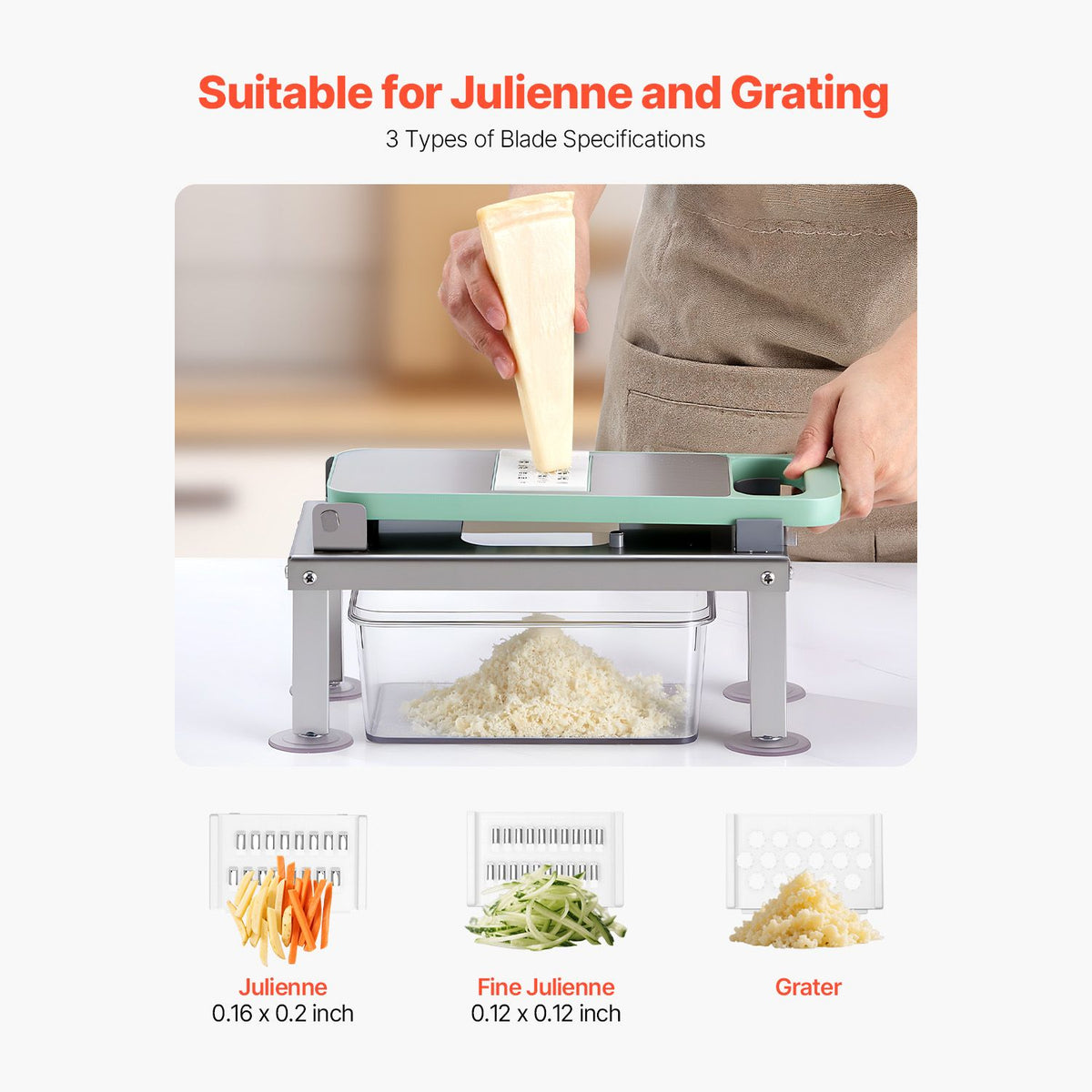 Vegetable Chopper Mandoline Slicer, All-in-1 Food Veggie Cutter with 9 Stainless Steel Blades, Cheese Grater Onion Potato Dicer with Container,Salad Spiralizer Kitchen Gadgets&Essentials