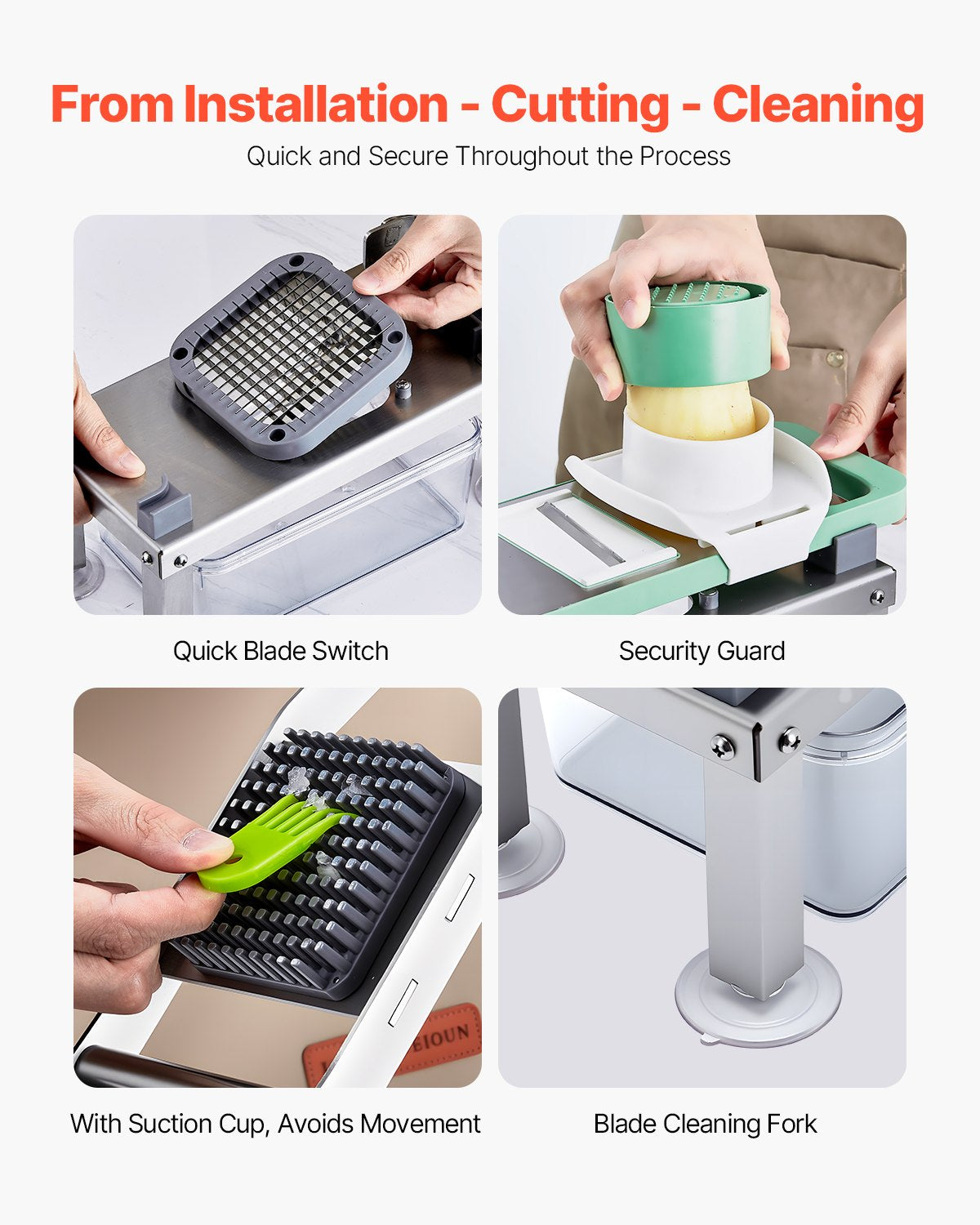 Vegetable Chopper Mandoline Slicer, All-in-1 Food Veggie Cutter with 8 Stainless Steel Blades, Cheese Grater Onion Potato Salad Dicer with Container,Kitchen Gadgets&Essentials Home Appliances