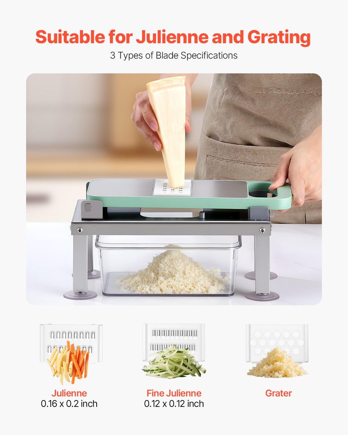 Vegetable Chopper Mandoline Slicer, All-in-1 Food Veggie Cutter with 8 Stainless Steel Blades, Cheese Grater Onion Potato Salad Dicer with Container,Kitchen Gadgets&Essentials Home Appliances