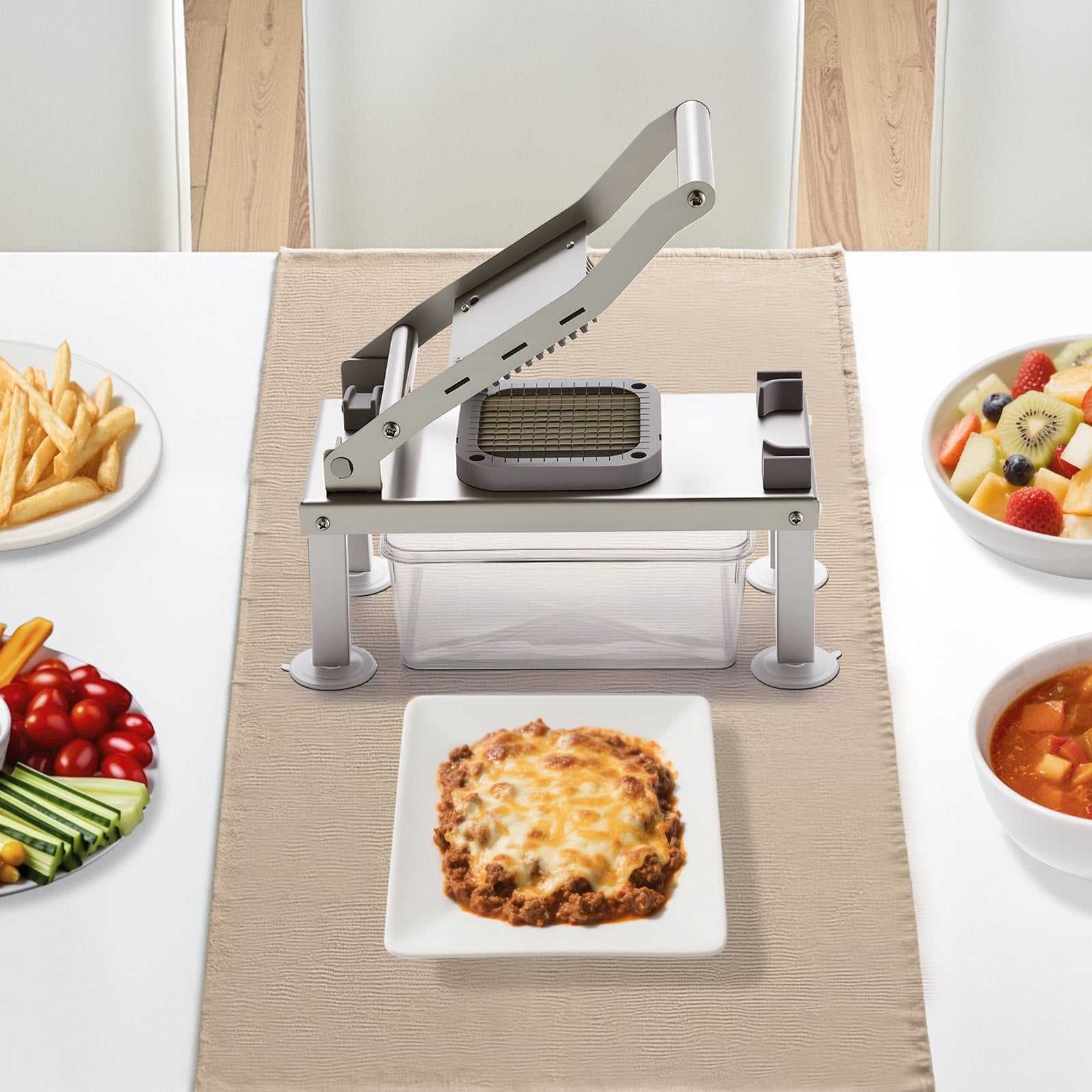 Vegetable Chopper Mandoline Slicer, All-in-1 Food Veggie Cutter with 8 Stainless Steel Blades, Cheese Grater Onion Potato Salad Dicer with Container,Kitchen Gadgets&Essentials Home Appliances