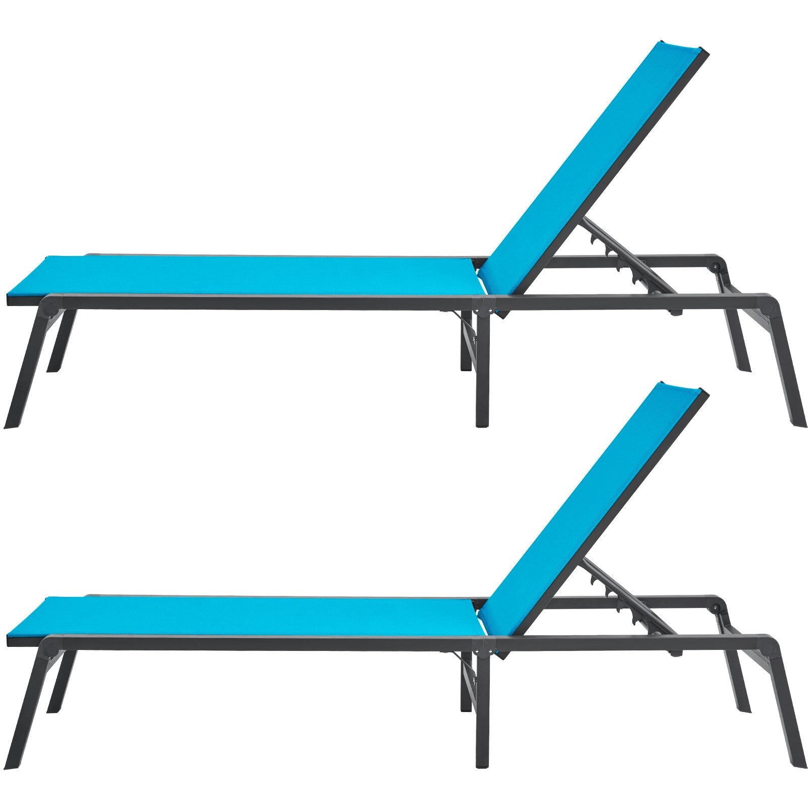 Outdoor Chairs: VEVOR Chaise Lounge Chair Outdoor Patio Lounge Chair Adjustable 5-Position 2 pcs