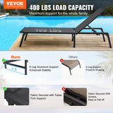 Arm Chairs & Recliners: VEVOR Chaise Lounge Chair Outdoor, Aluminum Patio Lounge Chair with Adjustable 5-Position, Folding Pool Lounge Chair Recliner and Full Flat Tanning Chair for Patio, Beach, Pool, Dark Grey