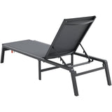 Arm Chairs & Recliners: VEVOR Chaise Lounge Chair Outdoor, Aluminum Patio Lounge Chair with Adjustable 5-Position, Folding Pool Lounge Chair Recliner and Full Flat Tanning Chair for Patio, Beach, Pool, Dark Grey