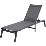 Arm Chairs & Recliners: VEVOR Chaise Lounge Chair Outdoor, Aluminum Patio Lounge Chair with Adjustable 5-Position, Folding Pool Lounge Chair Recliner and Full Flat Tanning Chair for Patio, Beach, Pool, Dark Grey