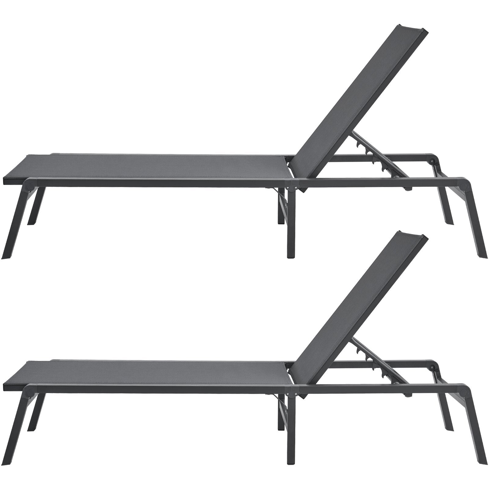Outdoor Chairs: VEVOR Chaise Lounge Chair Outdoor Patio Lounge Chair Adjustable 5-Position 2 pcs