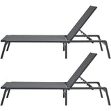 Outdoor Chairs: VEVOR Chaise Lounge Chair Outdoor Patio Lounge Chair Adjustable 5-Position 2 pcs