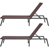 Outdoor Chairs: VEVOR Chaise Lounge Chair Outdoor Patio Lounge Chair Adjustable 5-Position 2 pcs