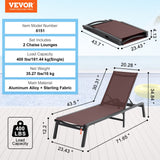 Outdoor Chairs: VEVOR Chaise Lounge Chair Outdoor Patio Lounge Chair Adjustable 5-Position 2 pcs