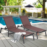 Outdoor Chairs: VEVOR Chaise Lounge Chair Outdoor Patio Lounge Chair Adjustable 5-Position 2 pcs