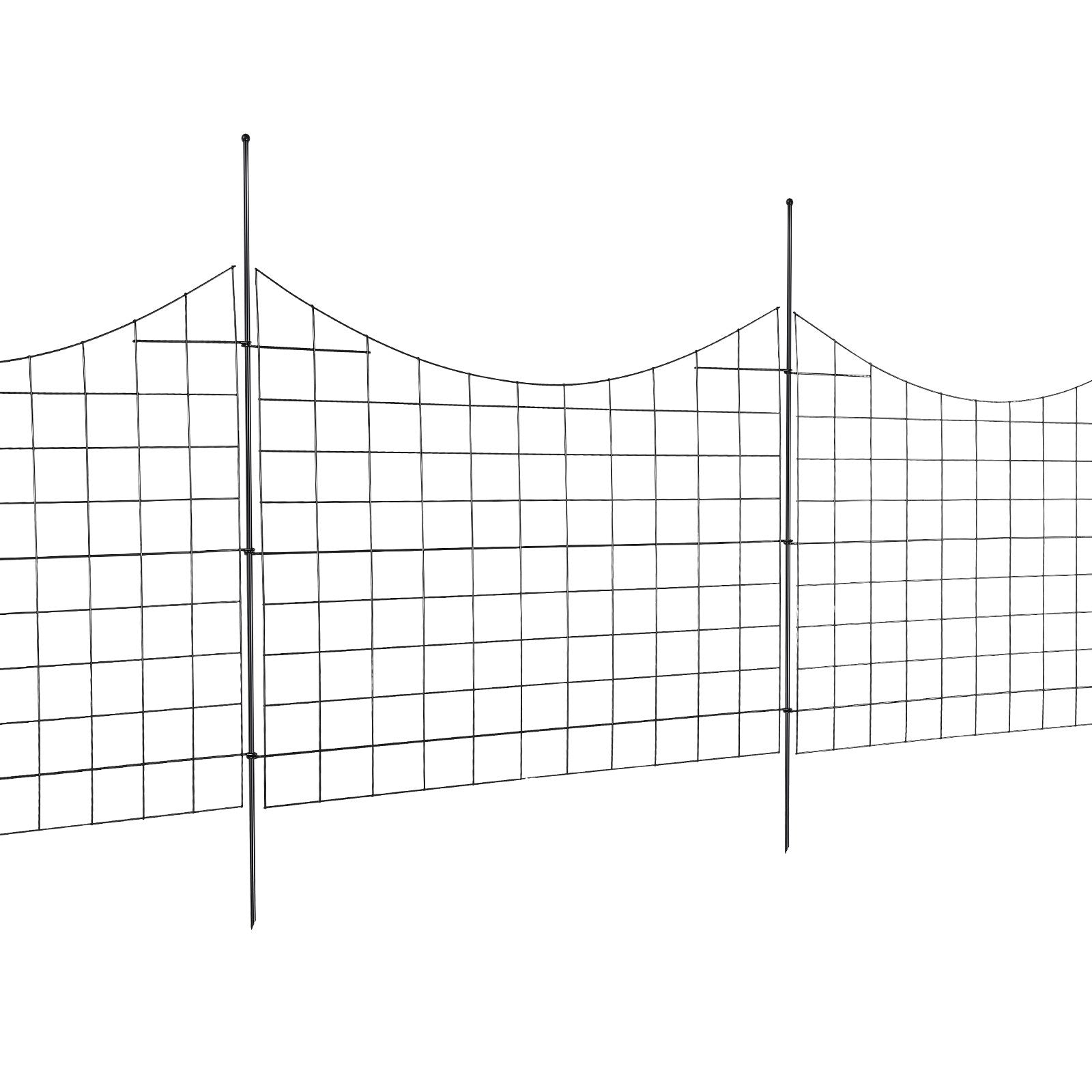 Fencing: VEVOR Garden Fence, 75×93 cm Animal Barrier Fence, Underground Decorative Garden Fencing with 6.38 cm Spike Spacing, Metal Dog Fence for the Yard and Outdoor Patio, 5 Pack