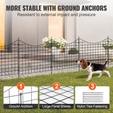 Fencing: VEVOR Garden Fence, 75×93 cm Animal Barrier Fence, Underground Decorative Garden Fencing with 6.38 cm Spike Spacing, Metal Dog Fence for the Yard and Outdoor Patio, 5 Pack