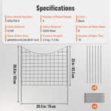 Fencing: VEVOR Garden Fence, 75×93 cm Animal Barrier Fence, Underground Decorative Garden Fencing with 6.38 cm Spike Spacing, Metal Dog Fence for the Yard and Outdoor Patio, 5 Pack