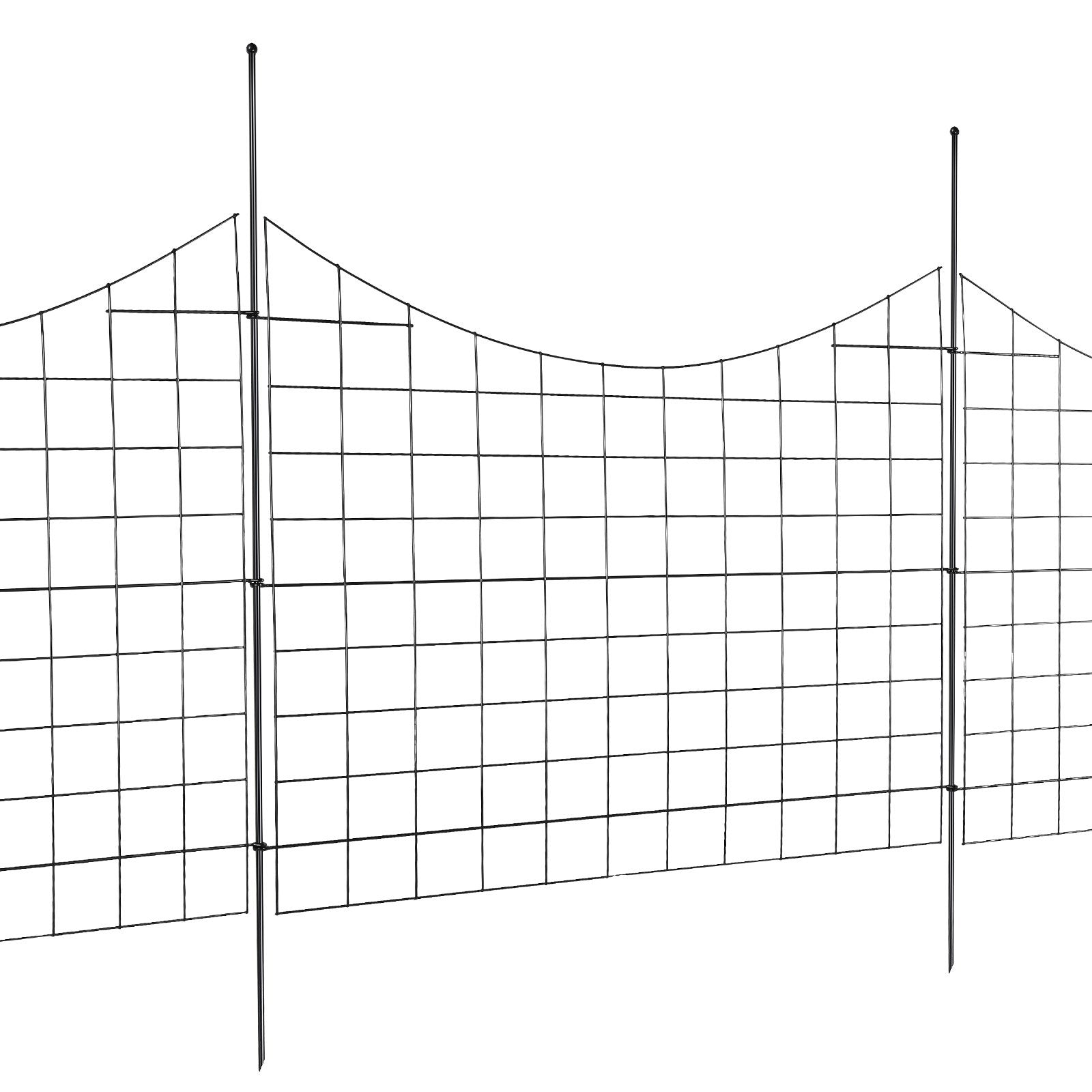 Fencing: VEVOR Garden Fence, 75×93 cm Animal Barrier Fence, Underground Decorative Garden Fencing with 6.38 cm Spike Spacing, Metal Dog Fence for the Yard and Outdoor Patio, 5 Pack