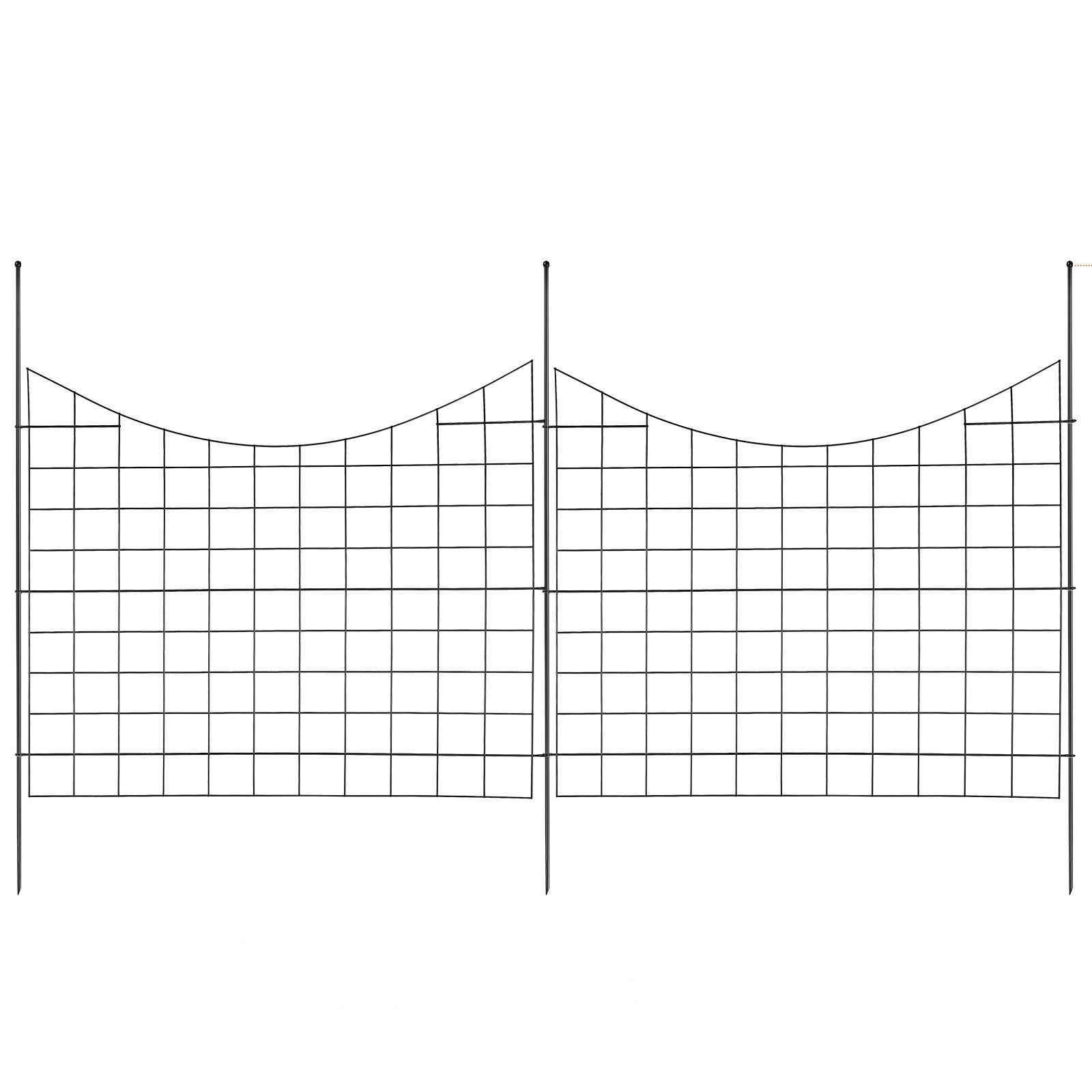 Fencing: VEVOR Garden Fence, 75×93 cm Animal Barrier Fence, Underground Decorative Garden Fencing with 6.38 cm Spike Spacing, Metal Dog Fence for the Yard and Outdoor Patio, 5 Pack