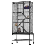 Bird Cages & Stands: VEVOR 69" Metal Small Animal Cage 4-Tier Rolling Ferret Cage with Tray 3 Ramps