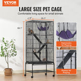 Bird Cages & Stands: VEVOR 69" Metal Small Animal Cage 4-Tier Rolling Ferret Cage with Tray 3 Ramps