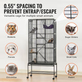 Bird Cages & Stands: VEVOR 69" Metal Small Animal Cage 4-Tier Rolling Ferret Cage with Tray 3 Ramps