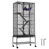 Bird Cages & Stands: VEVOR 69" Metal Small Animal Cage 4-Tier Rolling Ferret Cage with Tray 3 Ramps