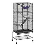 Bird Cages & Stands: VEVOR 69" Metal Small Animal Cage 4-Tier Rolling Ferret Cage with Tray 3 Ramps