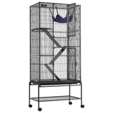 Bird Cages & Stands: VEVOR 69" Metal Small Animal Cage 4-Tier Rolling Ferret Cage with Tray 3 Ramps