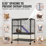 Bird Cages & Stands: VEVOR 36" Metal Small Animal Cage 2-Tier Rolling Ferret Cage with Tray A Ramp