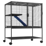 Bird Cages & Stands: VEVOR 36" Metal Small Animal Cage 2-Tier Rolling Ferret Cage with Tray A Ramp