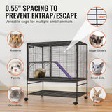 Bird Cages & Stands: VEVOR 39" Metal Small Animal Cage 2-Tier Rolling Ferret Cage with Tray A Ramp