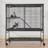 Bird Cages & Stands: VEVOR 39" Metal Small Animal Cage 2-Tier Rolling Ferret Cage with Tray A Ramp