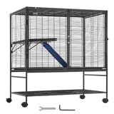Bird Cages & Stands: VEVOR 39" Metal Small Animal Cage 2-Tier Rolling Ferret Cage with Tray A Ramp