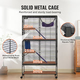 Bird Cages & Stands: VEVOR 64.6" Metal Small Animal Cage 4-Tier Rolling Ferret Cage with Tray 3 Ramps