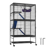 Bird Cages & Stands: VEVOR 64.6" Metal Small Animal Cage 4-Tier Rolling Ferret Cage with Tray 3 Ramps