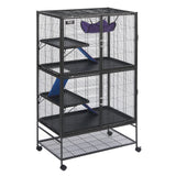 Bird Cages & Stands: VEVOR 64.6" Metal Small Animal Cage 4-Tier Rolling Ferret Cage with Tray 3 Ramps