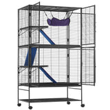 Bird Cages & Stands: VEVOR 64.6" Metal Small Animal Cage 4-Tier Rolling Ferret Cage with Tray 3 Ramps