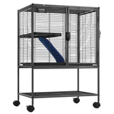 Bird Cages & Stands: VEVOR 34" Metal Small Animal Cage 2-Tier Rolling Ferret Cage with Tray A Ramp