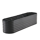 Garden Ornaments: VEVOR Metal Raised Garden Bed, 8 x 2 x 2 ft Outdoor Galvanized Planter Box, with Open Bottom, Large Oval Planter Raised Bed for Gardening Vegetables, Flowers, Herbs, and Succulent Plants, Dark Gray