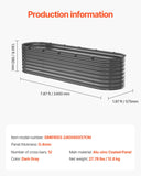 Garden Ornaments: VEVOR Metal Raised Garden Bed, 8 x 2 x 2 ft Outdoor Galvanized Planter Box, with Open Bottom, Large Oval Planter Raised Bed for Gardening Vegetables, Flowers, Herbs, and Succulent Plants, Dark Gray