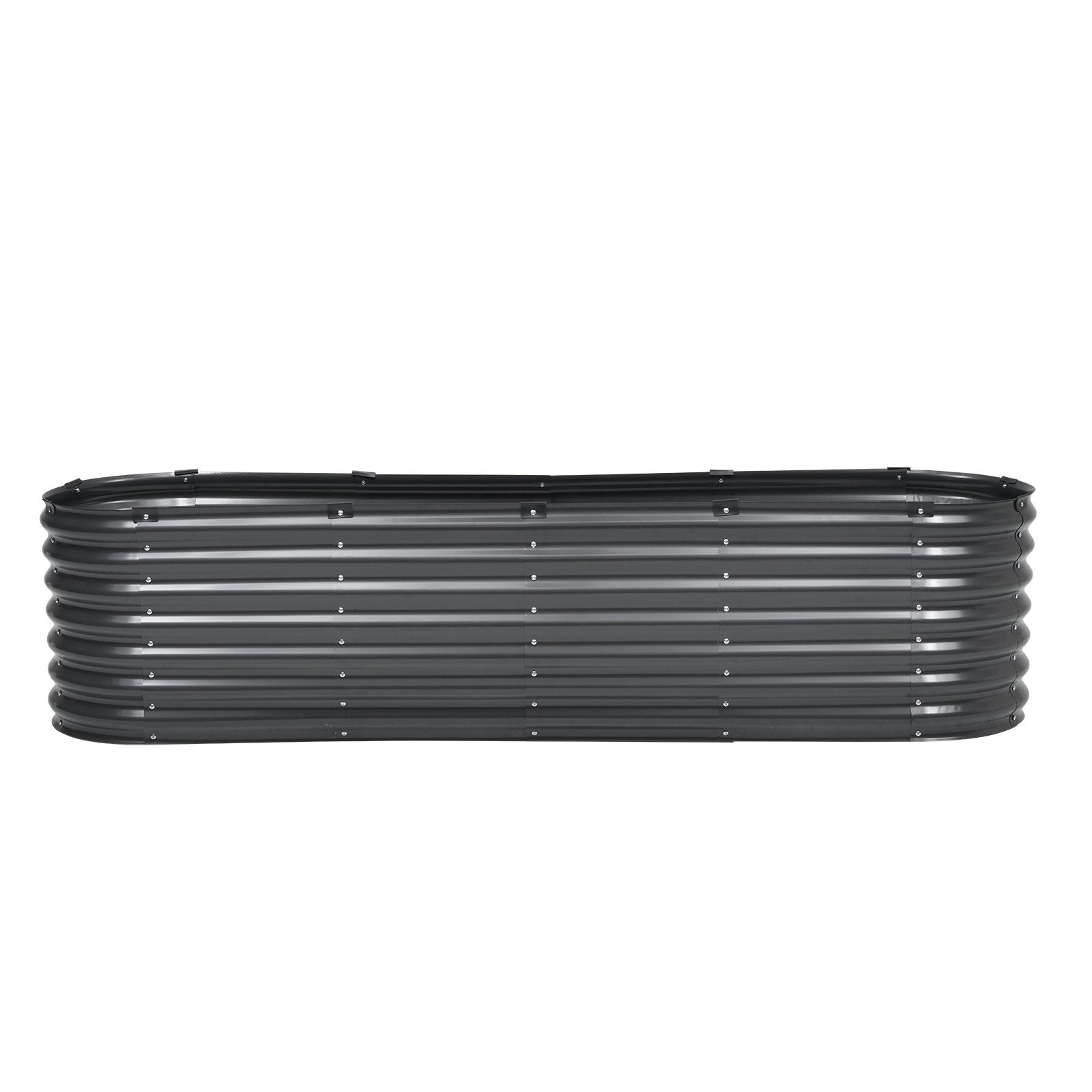 Garden Ornaments: VEVOR Metal Raised Garden Bed, 8 x 2 x 2 ft Outdoor Galvanized Planter Box, with Open Bottom, Large Oval Planter Raised Bed for Gardening Vegetables, Flowers, Herbs, and Succulent Plants, Dark Gray
