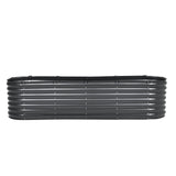 Garden Ornaments: VEVOR Metal Raised Garden Bed, 8 x 2 x 2 ft Outdoor Galvanized Planter Box, with Open Bottom, Large Oval Planter Raised Bed for Gardening Vegetables, Flowers, Herbs, and Succulent Plants, Dark Gray