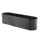 Garden Ornaments: VEVOR Metal Raised Garden Bed, 8 x 2 x 2 ft Outdoor Galvanized Planter Box, with Open Bottom, Large Oval Planter Raised Bed for Gardening Vegetables, Flowers, Herbs, and Succulent Plants, Dark Gray