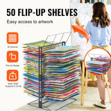 Clothing & Wardrobe Storage: VEVOR Art Drying Rack 50 Removable Shelves Painting Drying Rack for Classroom
