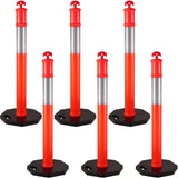 Automotive Repair & Speciality Tools: VEVOR 6Pack Traffic Delineator Posts 44 Inch Height, PE Delineator Cones Post Kit 10 inch Reflective Band, Delineators Post with Rubber Base 16 inch for Construction Sites, Facility Management etc.
