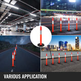 Automotive Repair & Speciality Tools: VEVOR 6Pack Traffic Delineator Posts 44 Inch Height, PE Delineator Cones Post Kit 10 inch Reflective Band, Delineators Post with Rubber Base 16 inch for Construction Sites, Facility Management etc.