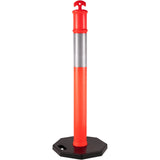 Automotive Repair & Speciality Tools: VEVOR 6Pack Traffic Delineator Posts 44 Inch Height, PE Delineator Cones Post Kit 10 inch Reflective Band, Delineators Post with Rubber Base 16 inch for Construction Sites, Facility Management etc.