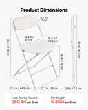Dining Set: VEVOR 4 Pack Folding Chairs, Foldable Plastic Chairs with Heavy Duty Metal Frame, Portable Folding Card Table Chairs, Stackable Indoor Outdoor Seats for Home, Yard, Garden, Parties, Events, White