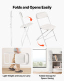 Dining Set: VEVOR 4 Pack Folding Chairs, Foldable Plastic Chairs with Heavy Duty Metal Frame, Portable Folding Card Table Chairs, Stackable Indoor Outdoor Seats for Home, Yard, Garden, Parties, Events, White
