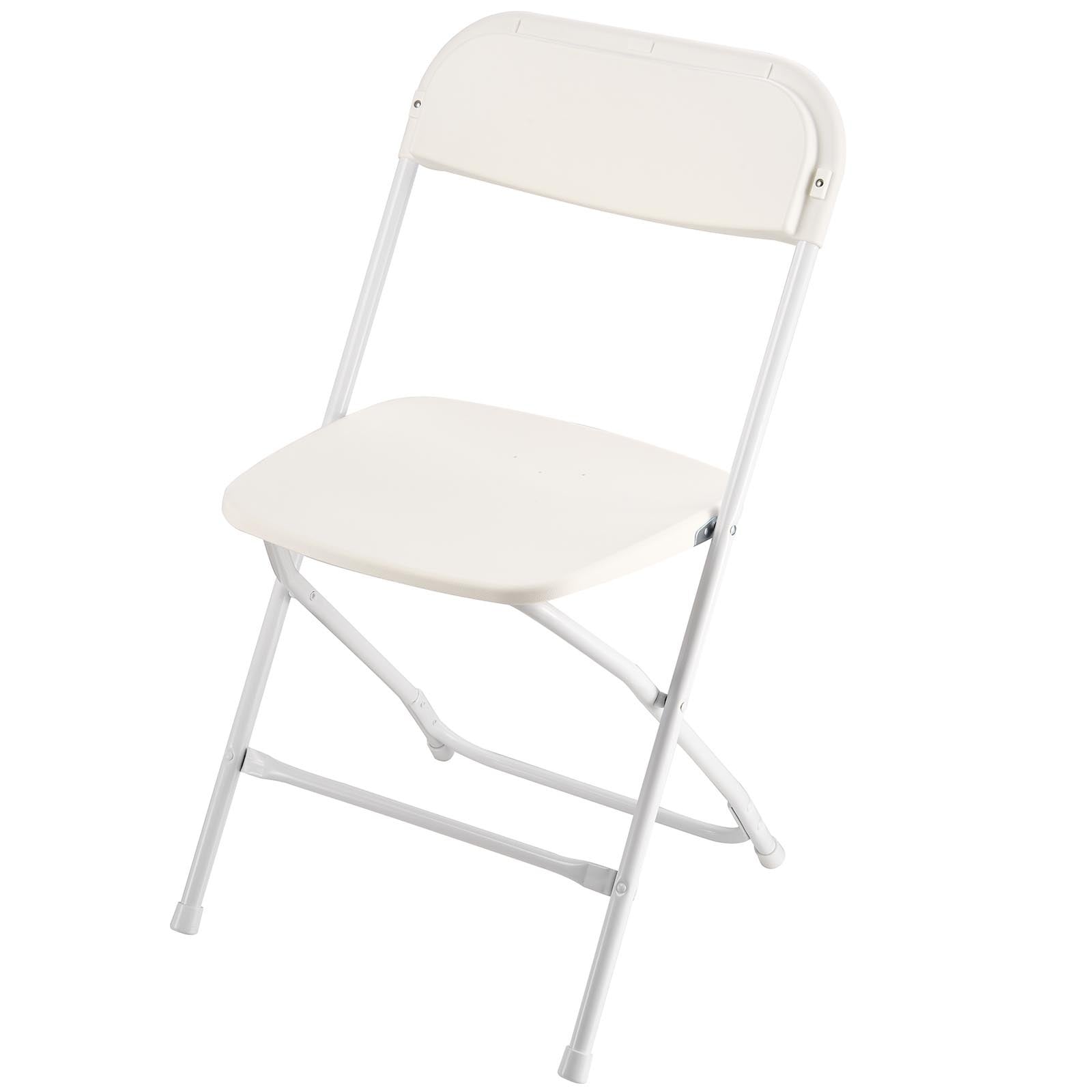 Dining Set: VEVOR 4 Pack Folding Chairs, Foldable Plastic Chairs with Heavy Duty Metal Frame, Portable Folding Card Table Chairs, Stackable Indoor Outdoor Seats for Home, Yard, Garden, Parties, Events, White