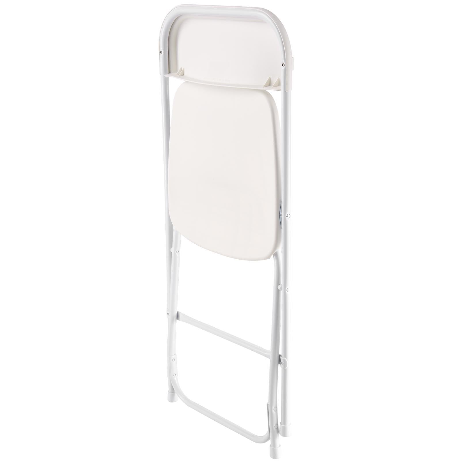 Dining Set: VEVOR 4 Pack Folding Chairs, Foldable Plastic Chairs with Heavy Duty Metal Frame, Portable Folding Card Table Chairs, Stackable Indoor Outdoor Seats for Home, Yard, Garden, Parties, Events, White