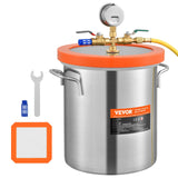 Automotive Repair & Speciality Tools: VEVOR 5 Gallon Vacuum Chamber, Upgraded Tempered Glass Lid Vacuum Degassing Chamber, 304 Stainless Steel Chamber, for Stabilizing Wood, Resin Degassing, Silicone Degassing and Plaster Degassing