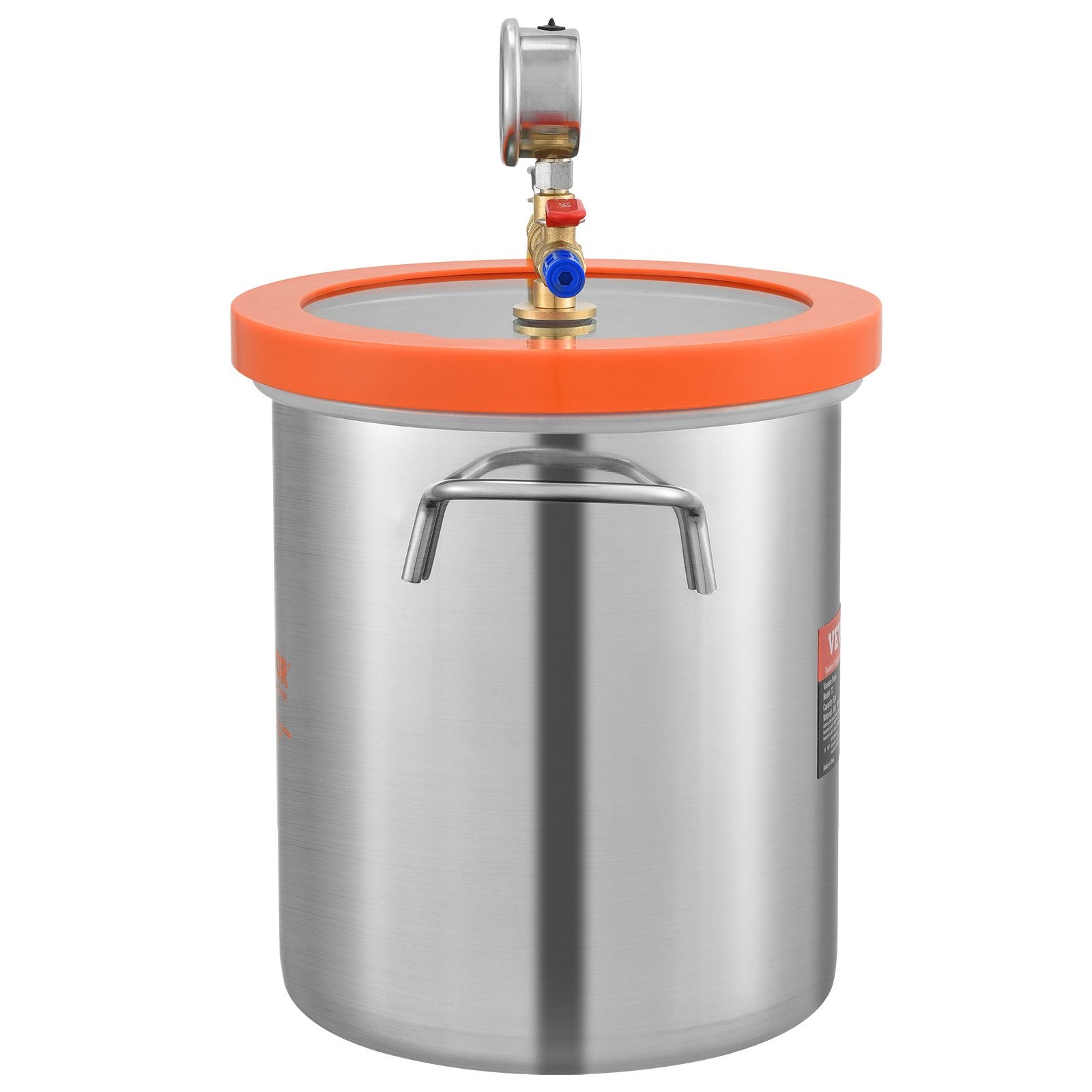 Automotive Repair & Speciality Tools: VEVOR 5 Gallon Vacuum Chamber, Upgraded Tempered Glass Lid Vacuum Degassing Chamber, 304 Stainless Steel Chamber, for Stabilizing Wood, Resin Degassing, Silicone Degassing and Plaster Degassing